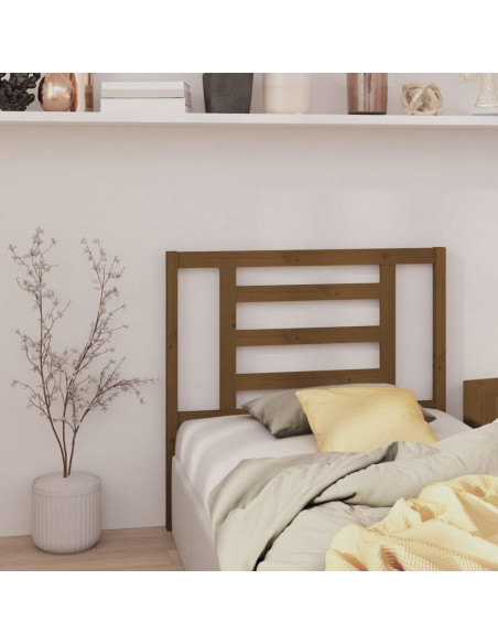 Testiera per Letto Miele 106x4x100 cm in Legno Massello di Pino