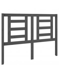 Testiera per Letto Grigia 126x4x100cm in Legno Massello di Pino 2