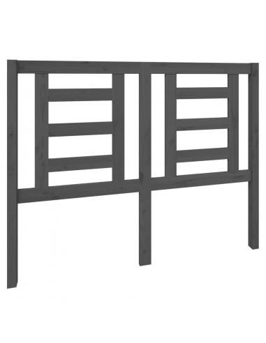 Testiera per Letto Grigia 126x4x100cm in Legno Massello di Pino