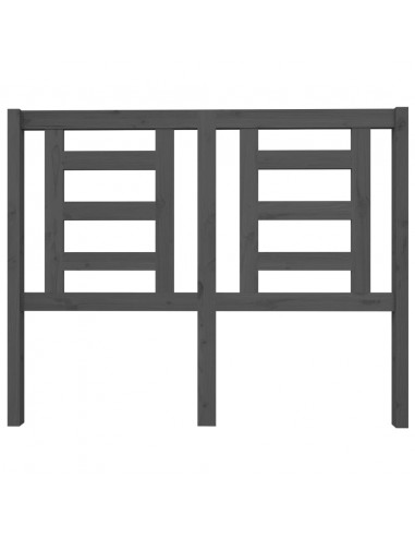 Testiera per Letto Grigia 126x4x100cm in Legno Massello di Pino