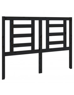 Testiera per Letto Nera 126x4x100 cm in Legno Massello di Pino 2