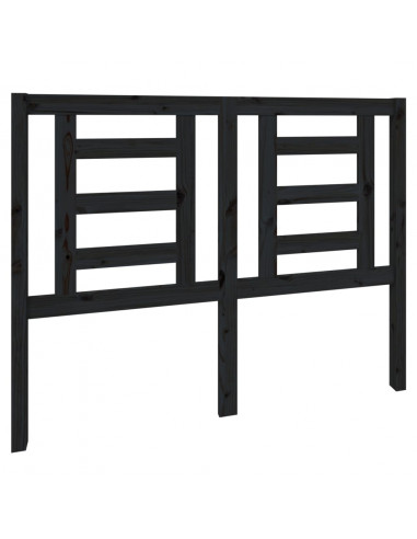 Testiera per Letto Nera 126x4x100 cm in Legno Massello di Pino