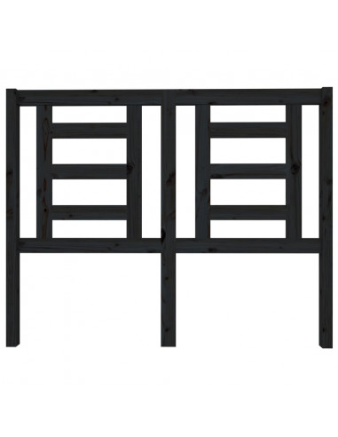 Testiera per Letto Nera 126x4x100 cm in Legno Massello di Pino