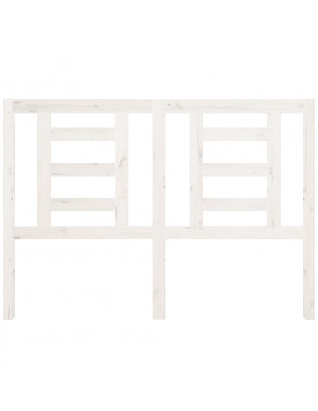 Testiera per Letto Bianca 141x4x100cm in Legno Massello di Pino