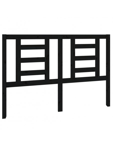 Testiera per Letto Nera 141x4x100 cm in Legno Massello di Pino