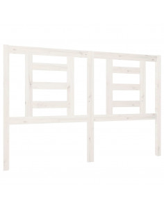 Testiera per Letto Bianca 146x4x100cm in Legno Massello di Pino 2