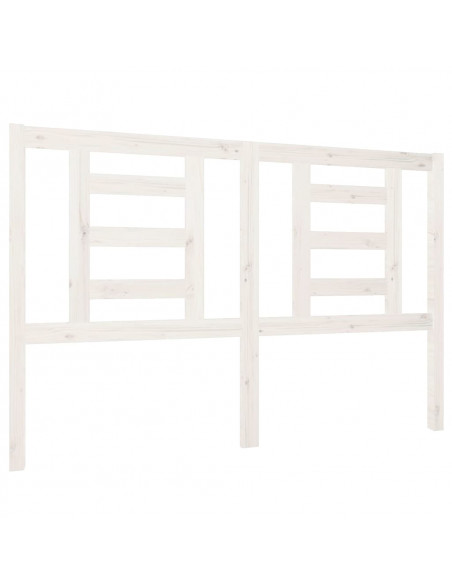Testiera per Letto Bianca 146x4x100cm in Legno Massello di Pino