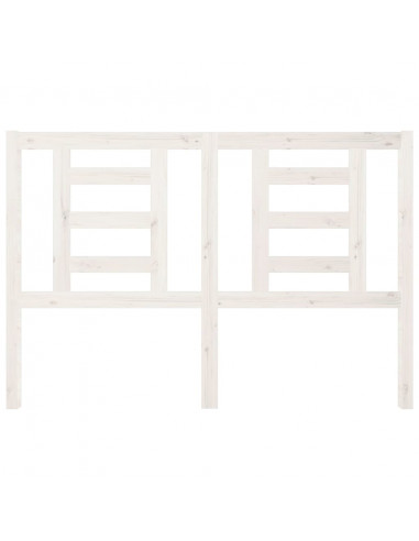 Testiera per Letto Bianca 146x4x100cm in Legno Massello di Pino