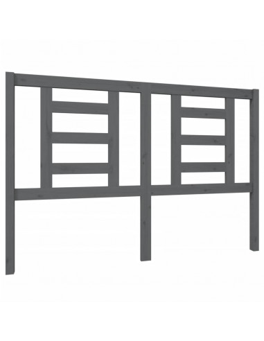 Testiera per Letto Grigia 146x4x100cm in Legno Massello di Pino