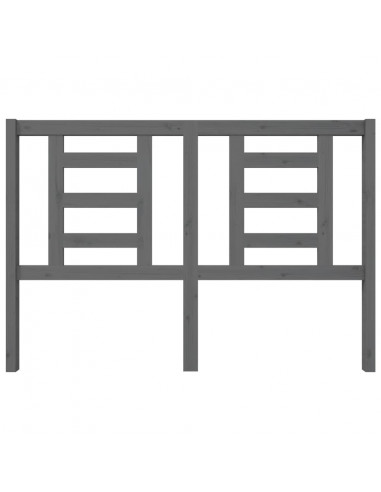 Testiera per Letto Grigia 146x4x100cm in Legno Massello di Pino