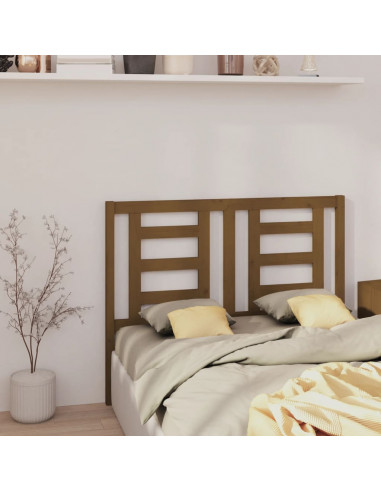 Testiera per Letto Miele 146x4x100 cm in Legno Massello di Pino