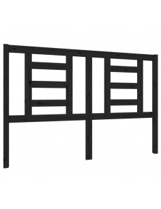 Testiera per Letto Nera 146x4x100 cm in Legno Massello di Pino 2
