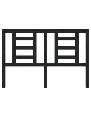 Testiera per Letto Nera 146x4x100 cm in Legno Massello di Pino