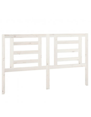 Testiera per Letto Bianca 156x4x100cm in Legno Massello di Pino