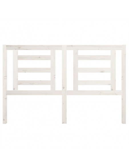 Testiera per Letto Bianca 156x4x100cm in Legno Massello di Pino