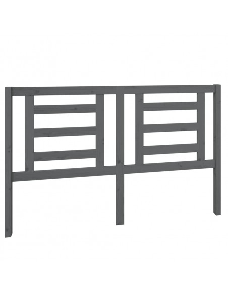 Testiera per Letto Grigia 156x4x100cm in Legno Massello di Pino