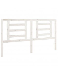 Testiera per Letto Bianca 166x4x100cm in Legno Massello di Pino 2