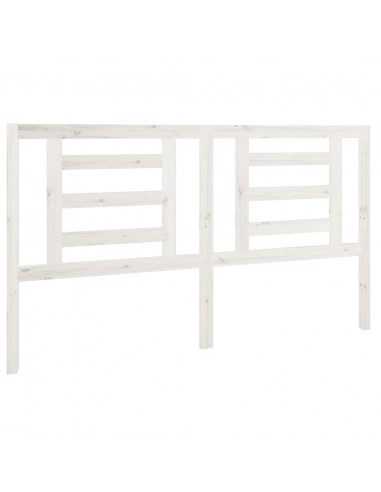 Testiera per Letto Bianca 166x4x100cm in Legno Massello di Pino