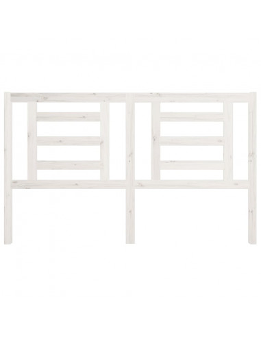 Testiera per Letto Bianca 166x4x100cm in Legno Massello di Pino