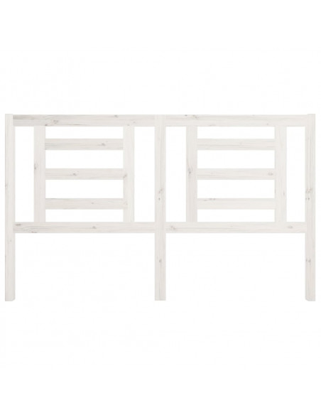 Testiera per Letto Bianca 166x4x100cm in Legno Massello di Pino