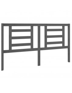 Testiera per Letto Grigia 166x4x100cm in Legno Massello di Pino 2