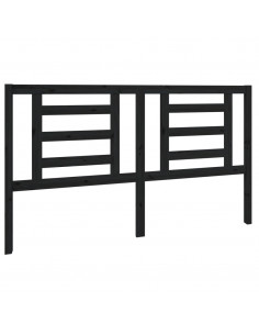 Testiera per Letto Nera 166x4x100 cm in Legno Massello di Pino 2