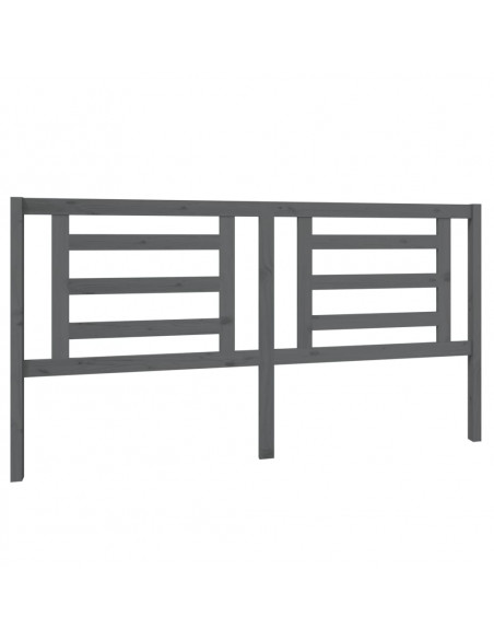 Testiera per Letto Grigia 186x4x100cm in Legno Massello di Pino