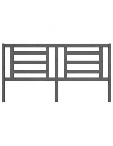 Testiera per Letto Grigia 186x4x100cm in Legno Massello di Pino