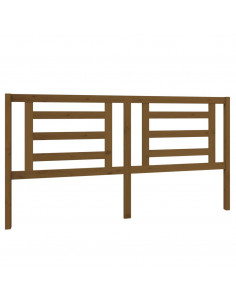 Testiera per Letto Miele 186x4x100 cm in Legno Massello di Pino 2