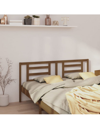 Testiera per Letto Miele 186x4x100 cm in Legno Massello di Pino