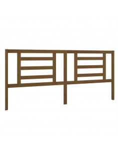 Testiera per Letto Miele 206x4x100 cm in Legno Massello di Pino 2