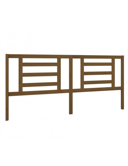 Testiera per Letto Miele 206x4x100 cm in Legno Massello di Pino