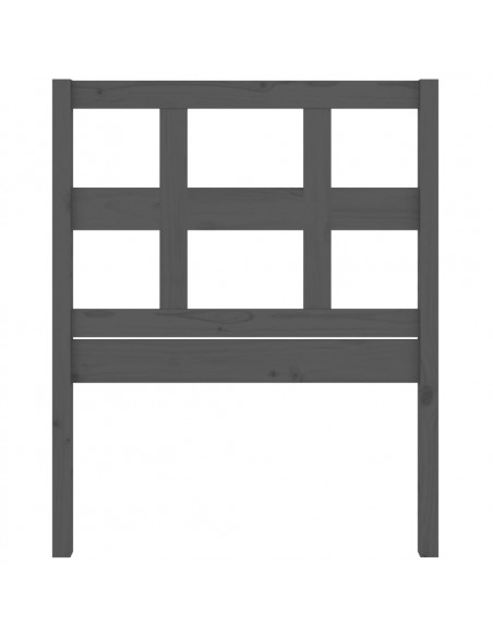 Testiera Letto Grigia 80,5x4x100 cm in Legno Massello di Pino