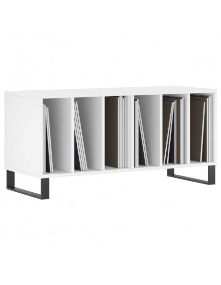 Mobile Porta Dischi Bianco 100x38x48 cm in Legno Multistrato