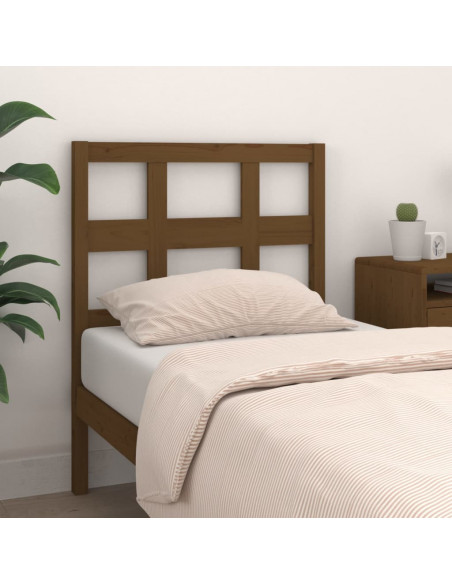 Testiera per Letto Miele 80,5x4x100cm in Legno Massello di Pino