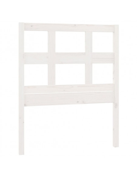 Testiera per Letto Bianca 95,5x4x100 cm Legno Massello di Pino
