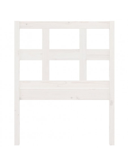 Testiera per Letto Bianca 95,5x4x100 cm Legno Massello di Pino
