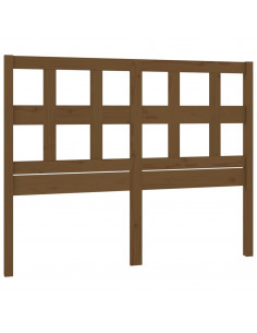 Testiera per Letto Miele 125,5x4x100 cm Legno Massello di Pino 2