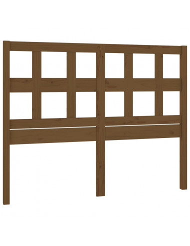 Testiera per Letto Miele 125,5x4x100 cm Legno Massello di Pino