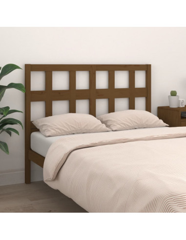 Testiera per Letto Miele 125,5x4x100 cm Legno Massello di Pino