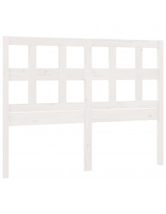 Testiera per Letto Bianca 145,5x4x100 cm Legno Massello di Pino 2