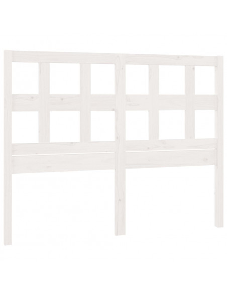 Testiera per Letto Bianca 145,5x4x100 cm Legno Massello di Pino