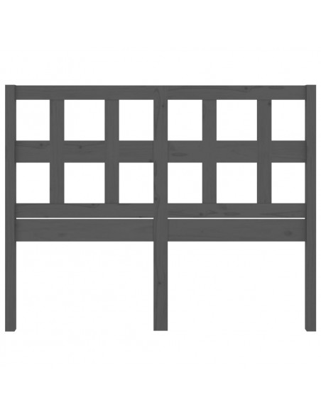 Testiera per Letto Grigia 145,5x4x100 cm Legno Massello di Pino