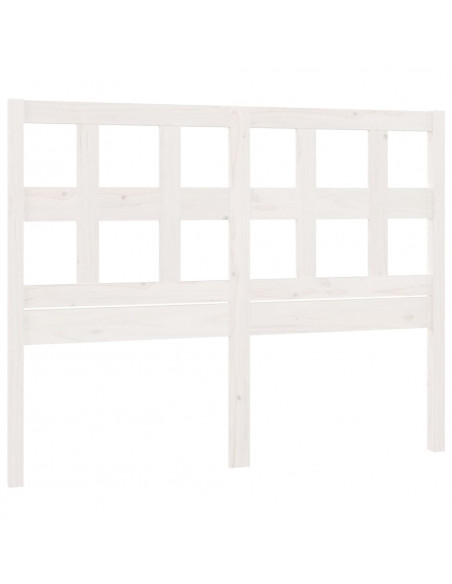 Testiera per Letto Bianca 155,5x4x100 cm Legno Massello di Pino