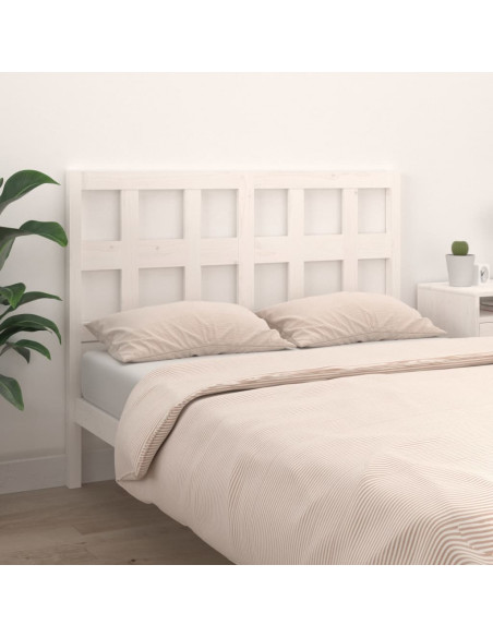 Testiera per Letto Bianca 155,5x4x100 cm Legno Massello di Pino