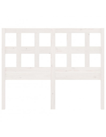 Testiera per Letto Bianca 155,5x4x100 cm Legno Massello di Pino