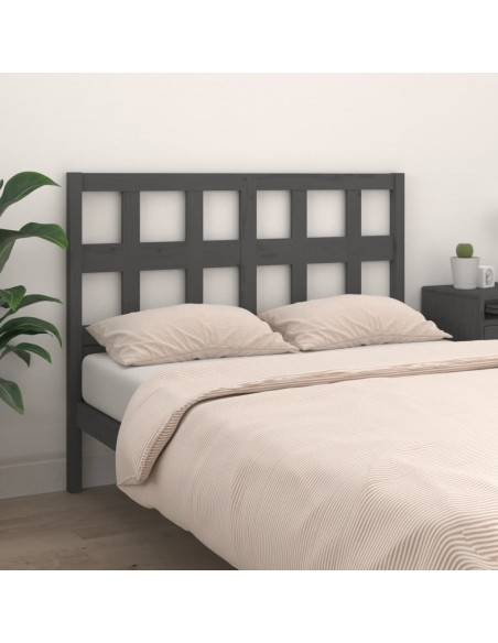 Testiera per Letto Grigia 165,5x4x100 cm Legno Massello di Pino