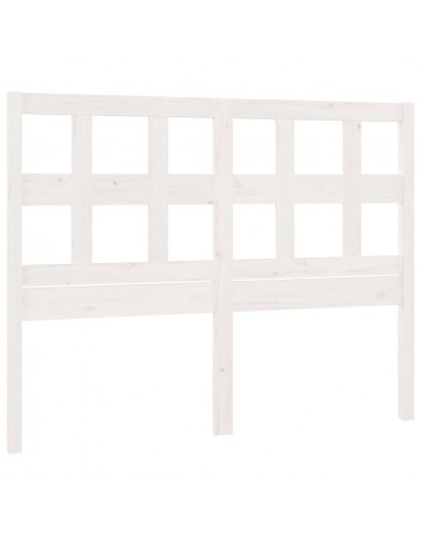 Testiera per Letto Bianca 185,5x4x100 cm Legno Massello di Pino