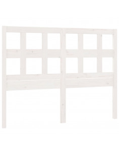 Testiera per Letto Bianca 205,5x4x100 cm Legno Massello di Pino 2
