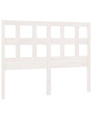 Testiera per Letto Bianca 205,5x4x100 cm Legno Massello di Pino